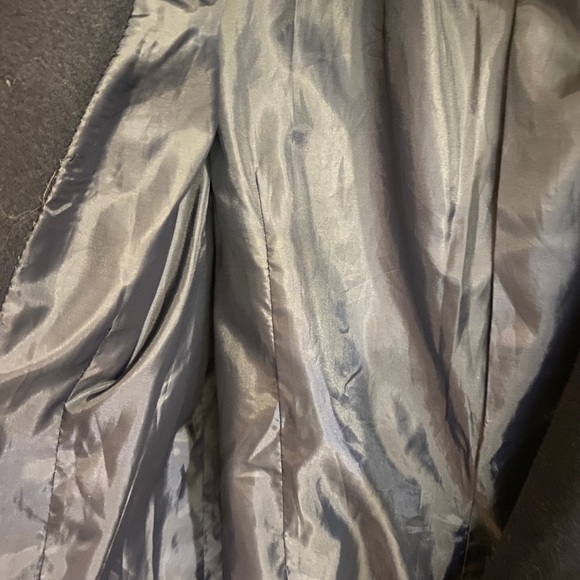 Navy Double Breasted Felt-Wool Coat - Picture 6 of 7